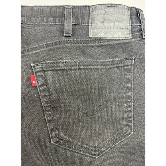 Levis 559 Mens 38x30 Black Relaxed Straight Fit Jeans WaterLess - Picture 2 of 13